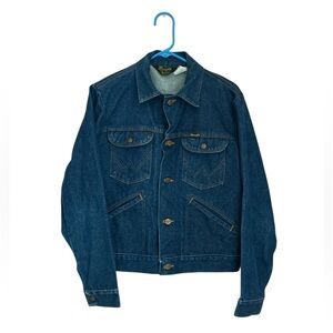 Wrangler Vintage Unlined Western Trucker Jean Jacket Retro Men’s Size 38